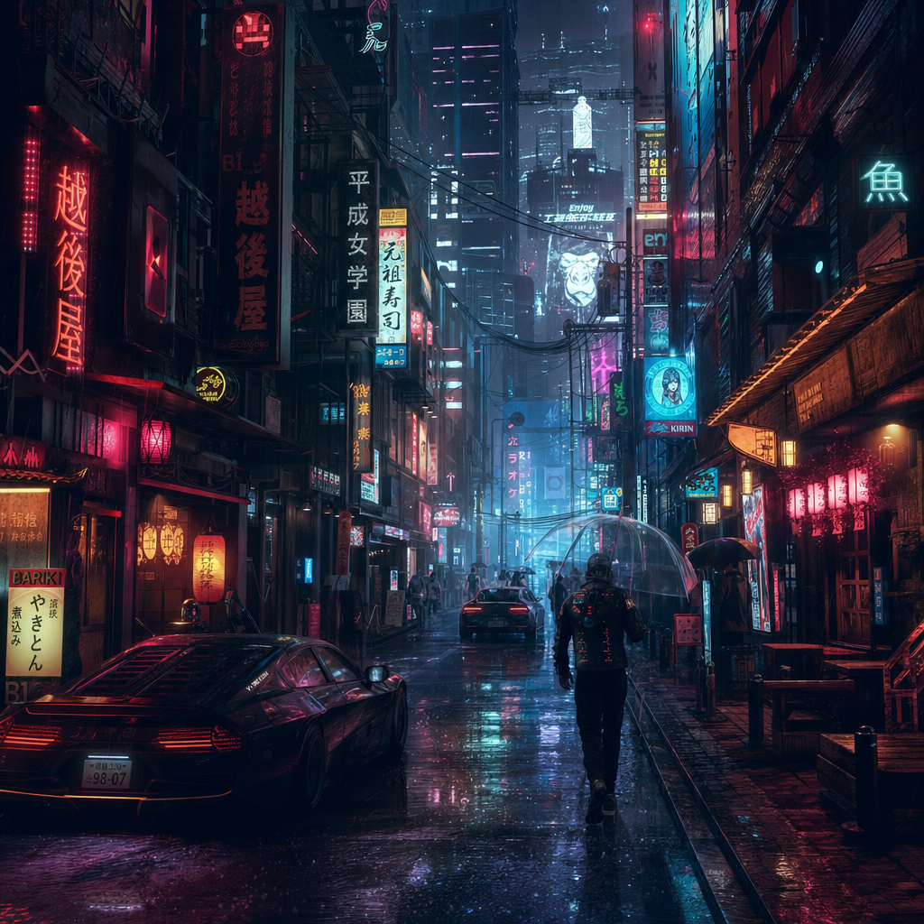 Cyberpunk Streets at Night